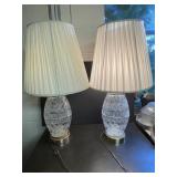 Pair of Cut Glass Table Top Lamps-Both Work