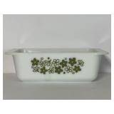 Vtg Pyrex Green Blossom Daisy Loaf Pan