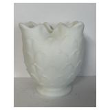 Vtg Imperial White Artichoke Vase +++