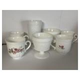 Collection of Milk Glass Cups & Goblets
