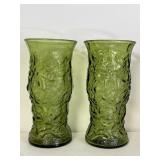 Pair of C.O. Brody 9.5" Crinkle Glass Vases