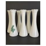 6 Milk Glass Bud Vases