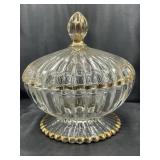 Vtg Jeannette Glass Candy Dish w/Lid ++++