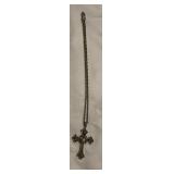Vtg Sarah Coventry Cross Pendant w/Faux Pearl