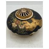 Japanese Satsuma Incense Burner with Gilt Accents