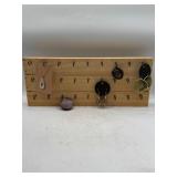 Wooden Earring Holder With Jewelry Assortment