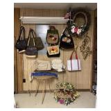 Large Collection of Various Purses, Wreaths +++