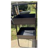 Black Metal Two-Tier Plant Stand