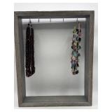 Beaded and Shell Necklaces With Display Frame