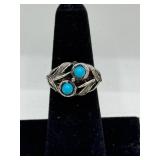 Sarah Coventry Adjustable Ring with Turquoise