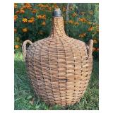 Antique French Demijohn Wicker Jug