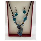 Erica Lyons Blue Beaded Jewelry Set