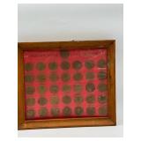 Presidential Tin Token Display in Wood Frame
