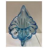 Murano Style Handblown Cornucopia Vase