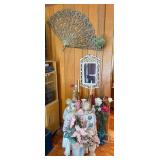 Wooden Table With Decor and Wall Hangings