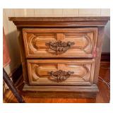 Two-Drawer Wooden Nightstand with Handles