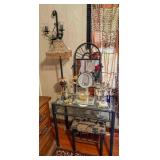 Vanity Table with Stool and Decor Items