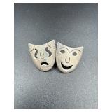 Sterling Silver 925 Mexico Drama Mask Earrings