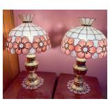 Brass Table Lamps With Floral Shades