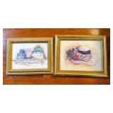 Two Framed Lizzy Abrams Artwork