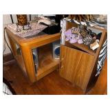 Wooden Side Table and Cabinet Set