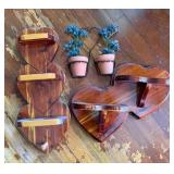 Wooden Heart Shelves and Planters