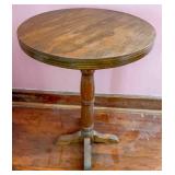 Round Wooden Pedestal Side Table