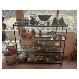 Glass and Metal Shelf with Various Decorative Item