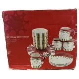 Vtg NIB Whimsy Snowman Dish Set