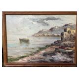 Vtg Framed Coastal Oil Paintingï¿½31ï¿½23
