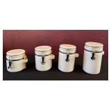 4 White Ceramic Canisters
