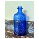 Vtg Milk of Magnesia Blue Glass Bottle