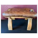 Vtg Leather Vaulting Horse Seat 19ï¿½ï¿½x10ï¿½ï¿½x12ï¿½ï¿½