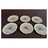 6 Vtg Porcelain Bird Plates 4.5ï¿½ï¿½ dia