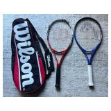 Vtg Wilson Tennis Rackets With Bag