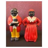 Vtg Cast Iron Coin Banks Pair 11ï¿½ï¿½