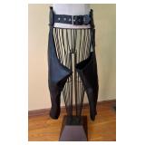 UNIK Black Leather Motorcycle Chapsï¿½size XXS