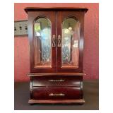 Vtg Wooden Jewelry Armoire Cabinetï¿½10x5x16
