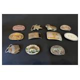 11 Vtg Belt Buckles