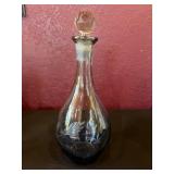 Vtg Etched Glass Decanter 12.5ï¿½ï¿½
