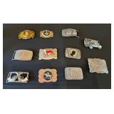 11 Vtg Belt Buckles