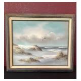 Framed Coastal Landscape Oil Paintingï¿½25ï¿½21