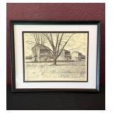 Framed John R. Harris Artwork, 1980ï¿½15ï¿½12