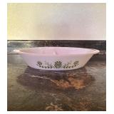 Vtg Glasbake Divided Serving Dishï¿½12ï¿½8.5ï¿½2