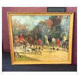 Vtg Framed English Hunting Printï¿½21ï¿½18