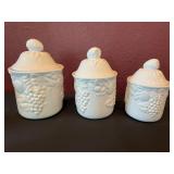 Vtg White Ceramic Canister Set