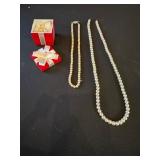 Vtg Faux Pearl Earrings & Necklaces