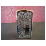 Vtg Chrome Lighter with Floral Engraving