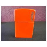 Vtg Orange Zippo Windproof Lighter
