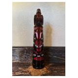 Vtg Glass Totem Pole Bottleï¿½9.5ï¿½ tall